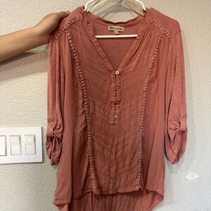 Democracy Pink 3/4 Sleeve Blouse